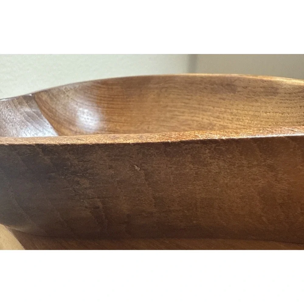 Vintage Wood Bowl - Spade‎ Shaped 7